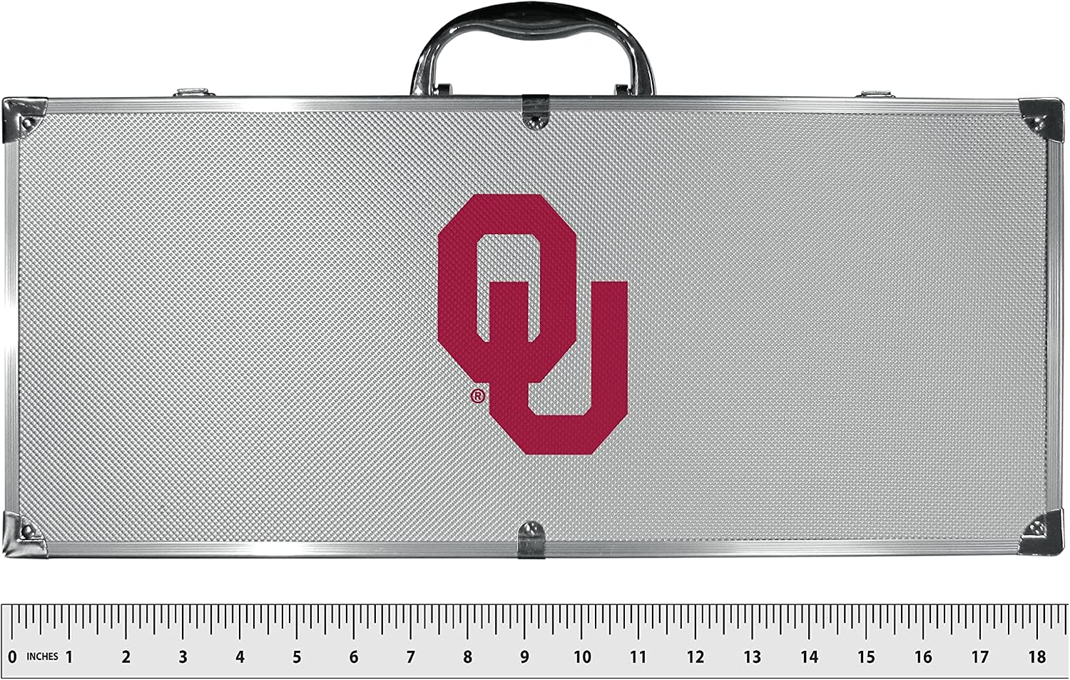 NCAA Siskiyou Sports Fan Shop Oklahoma Sooners Steel Tailgater BBQ Set w/Case 8 piece Gray