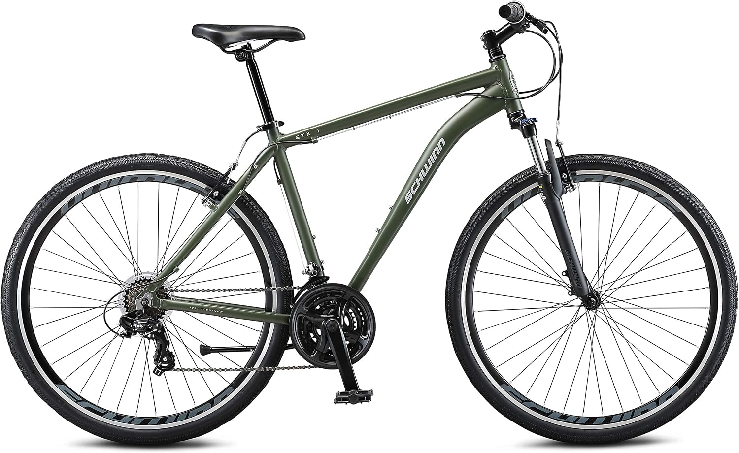 Schwinn GTX Comfort Adult Hybrid Bike, Men and Women, Dual Sport Bicycle, 700c Wheels, Step-Through or Step-Over Lightweight Aluminum Frame