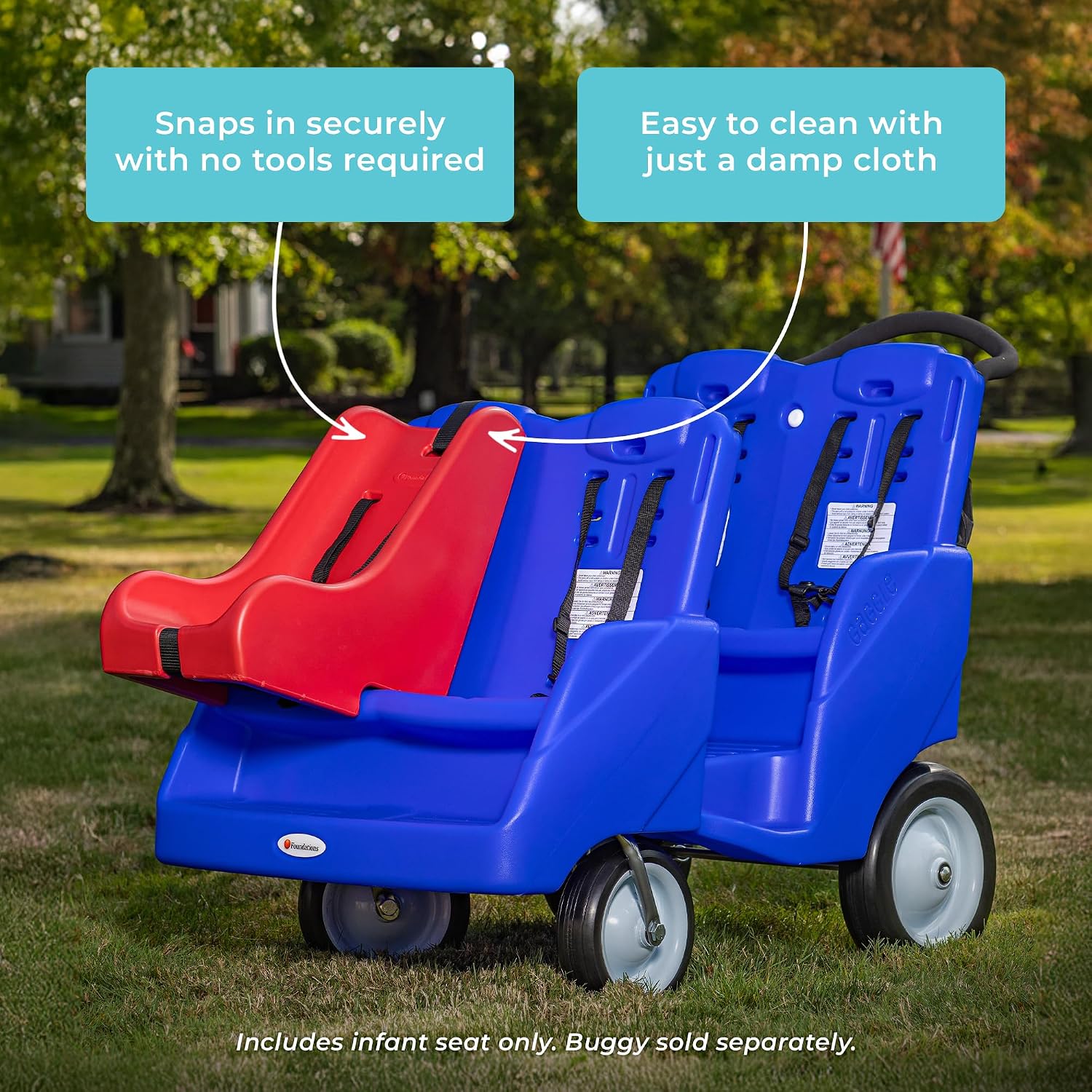 Foundations Gaggle Parade 4 and 6 Buggy Infant Seat, Suitable for Children Under 6 Months, Features Soft Contours, Designed to Provide Safety & Comfort (Red)