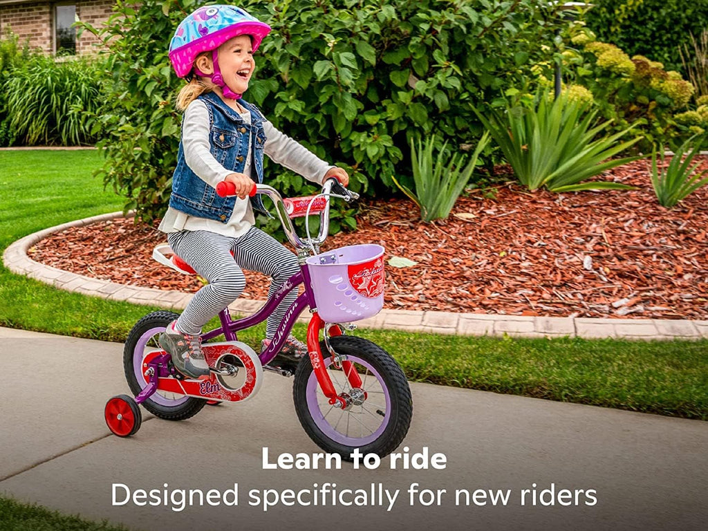 Schwinn Elm Bike, 12 Inch Bike for Kids Ages 2-4, SmartStart Ergonomic Design for Kids, Adjustable Seat Grows with your Child, Rear Coaster Brake and Front Caliper Brake, Training Bicycle