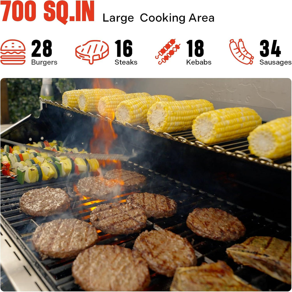 Monument Grills Larger 4-Burner Propane Gas Grills Stainless Steel with Rotisserie Kit(2 Items)