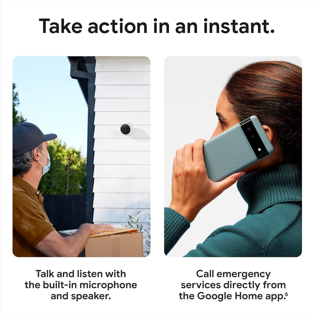 Google Nest Cam Outdoor or Indoor, Battery - 2nd Generation - 1 Pack