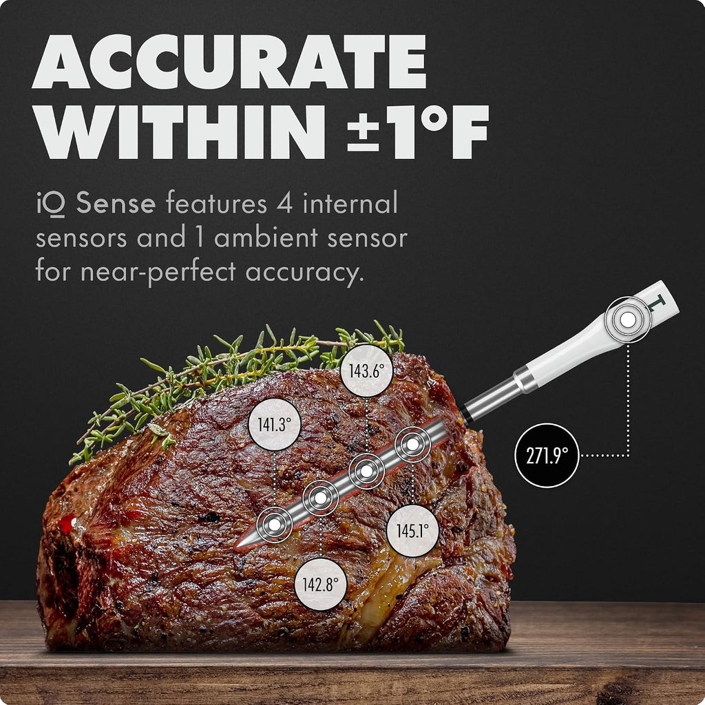CHEF iQ Sense | Smart Wireless Meat Thermometer | 4 Ultra-Thin Probes | WiFi Unlimited Range | 1000°F Heat Safe | 5 Sensors | BBQ, Grill, Oven, Smoker, Air Fryer | Gen3