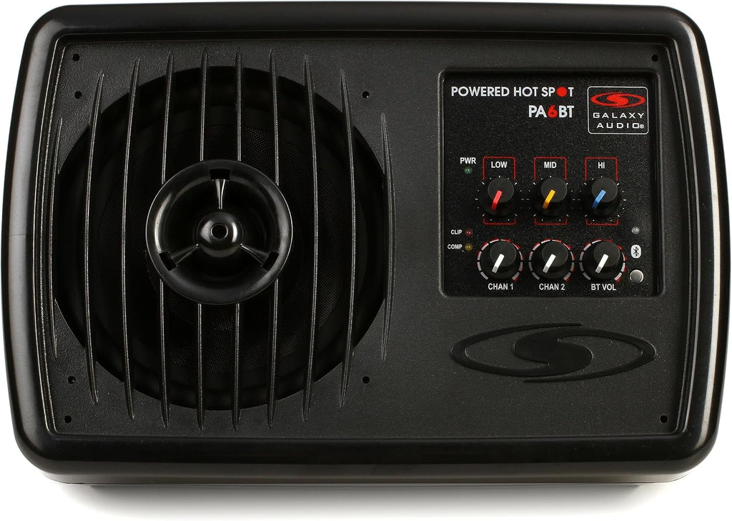 Galaxy Audio PA6BT 6' 170 Watt 2-Way Powered Hot Spot Monitor Speaker With Bluetooth,Black