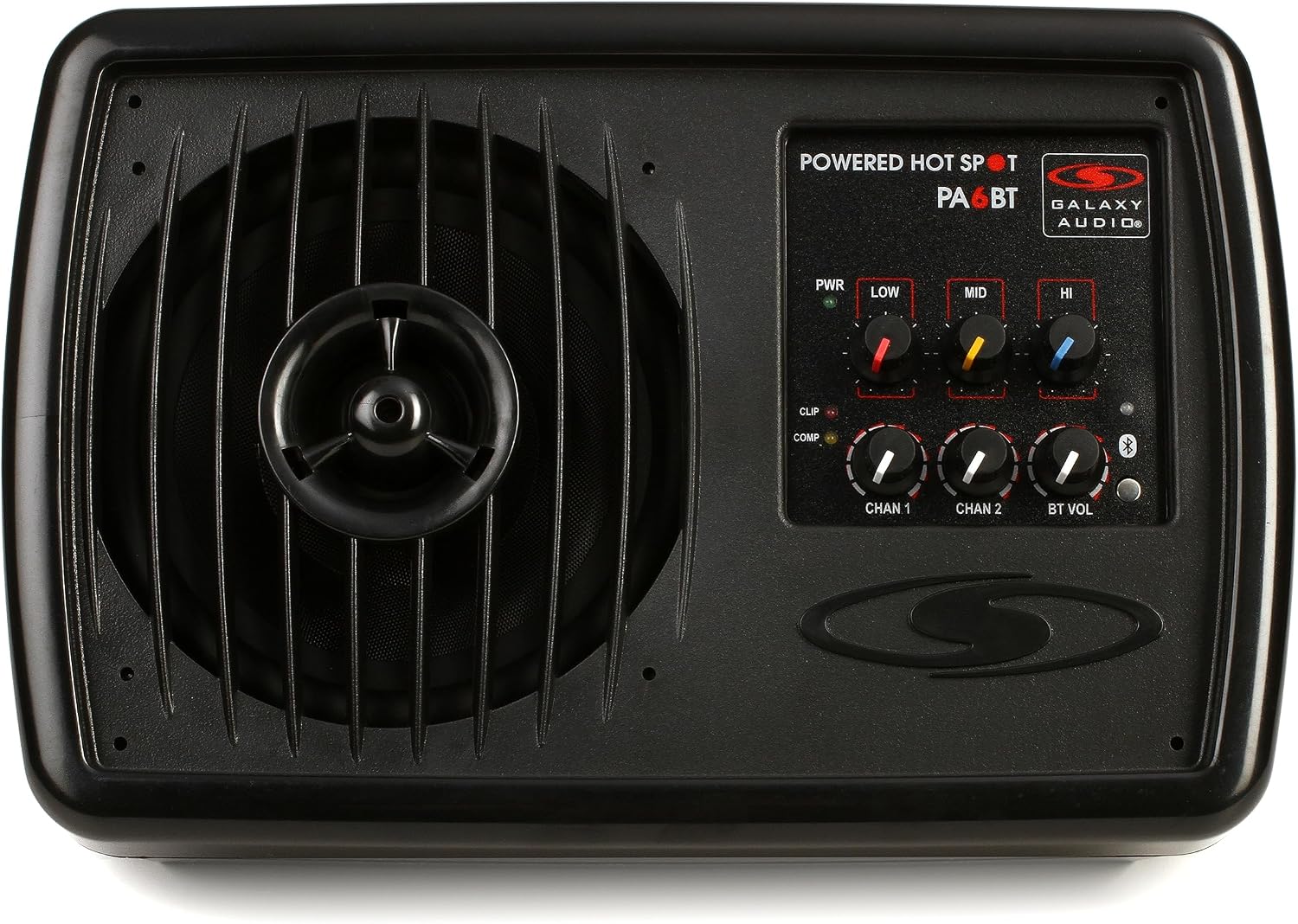 Galaxy Audio PA6BT 6' 170 Watt 2-Way Powered Hot Spot Monitor Speaker With Bluetooth,Black