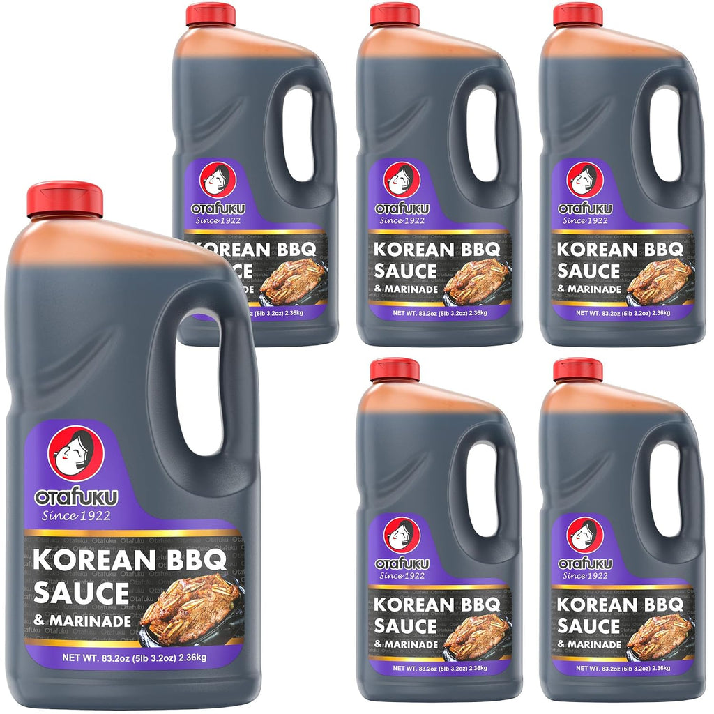 Otafuku Korean BBQ Bulgogi Sauce Marinade, Restaurant Bulk Size - 83.2 Ounces (1/2 Gallon) - Pack of 6