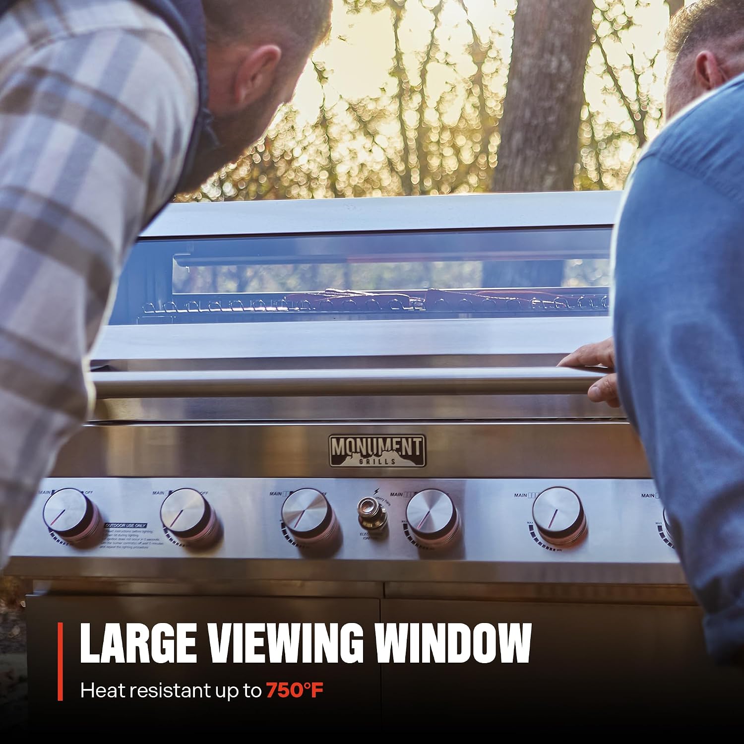 Monument Grills Denali Series, 6+1 Convertible Natural Gas Smart bbq Grill, 6 Burners & 1 Side Burner Stainless Steel Denali 605 with Smart Technology, Knob Controls (Without Conversion Kit)