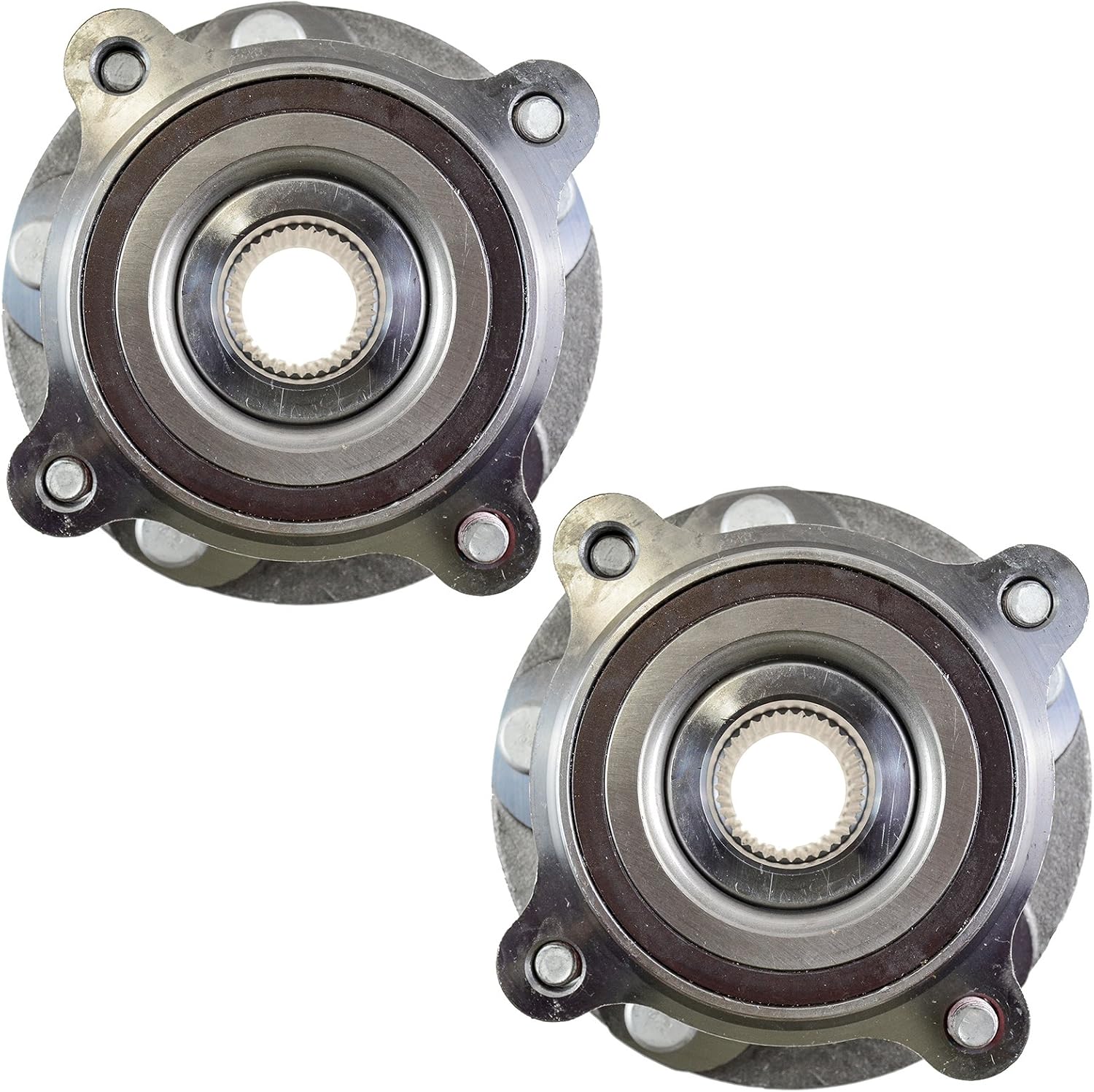 TRQ Front Left and Right Wheel Bearing and Hub Assembly 2 Piece Set for 4 Wheel Drive Models ONLY Compatible with 2007-2021 Toyota Tundra 4X4 2008-2022 Sequoia 4WD