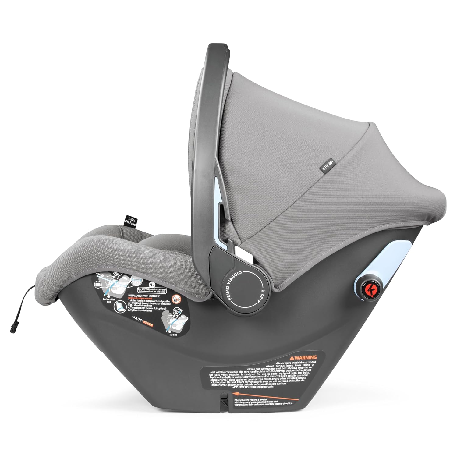 Peg Perego Primo Viaggio - Rear Facing Infant Car Seat - for Babies 4 to 30 lbs - Made in Italy - Mercury (Grey)