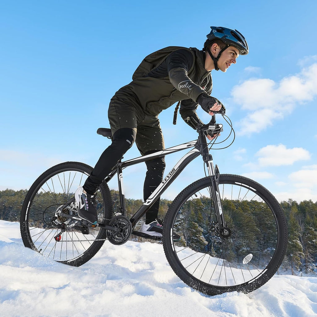 VEVOR Mountain Bike for Men/Women, 20'/26'/29' Sizes, 7/21/24 Speed Twist Shifting, Front or Dual Suspension, Dual Disc Brakes, Comfort Saddle, Sleek Colors