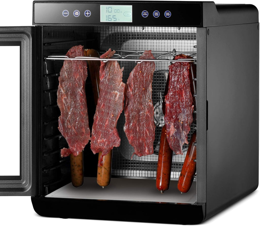 Magic Mill Premium Food Dehydrator Machine (15 Extra-Large Stainless Steel Trays) 800W Dryer for Beef Jerky, Fruits, Vegetables, Dog Treats, 48 Hour Digital Timer - 95°-167° Temperature Control