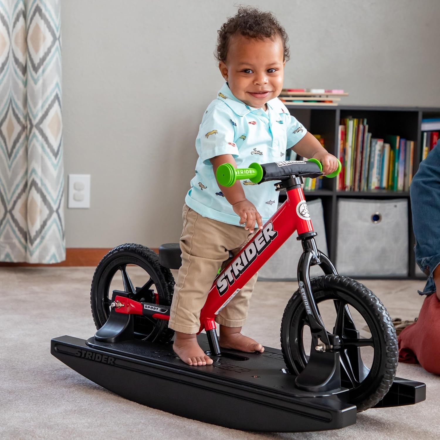 Strider Sport 2-in-1 Rocking Bike - Helps Teach Baby How to Ride a Balance Bicycle - for Kids 6 Months to 4 Years - Easy Assembly & Adjustments
