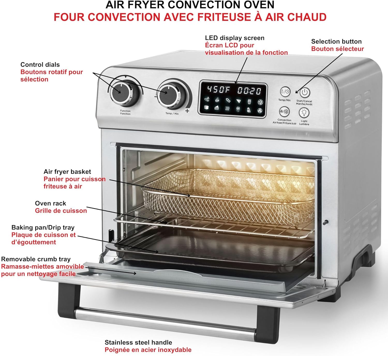 Starfrit 20.885-Quart 1,700-Watt Air Fryer Toaster Oven