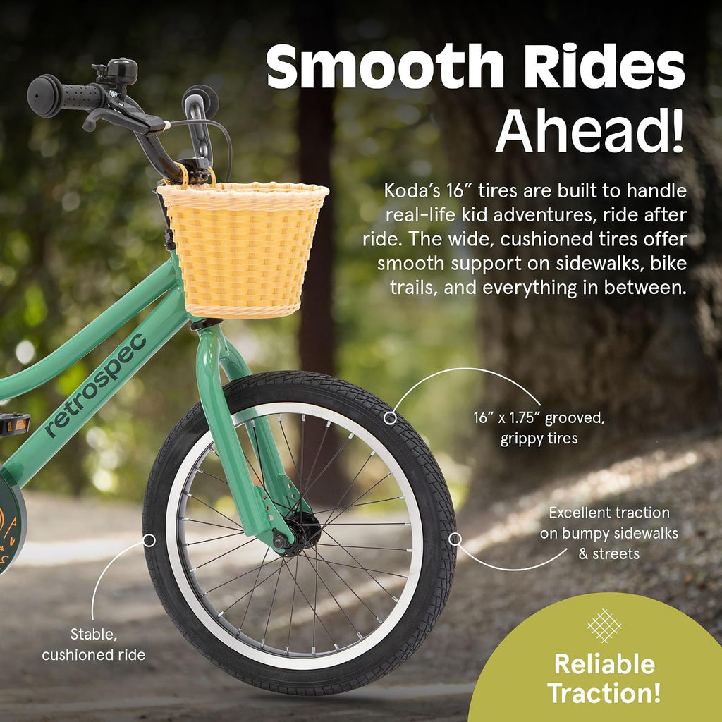 Retrospec Koda Plus Kids Bike for Boys & Girls Ages 4-6 Years - Children's Bicycle, Adjustable Seat & Handlebars