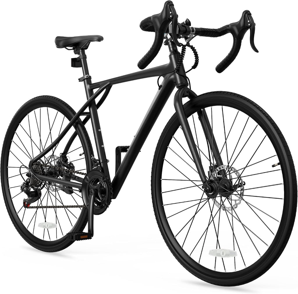 YITAHOME 700C Road Bike, 21 Speed Commuter Bicycle for Men Women, Lightweight Aluminum Frame Racing Bike, Adult Bicycle with Dual Disc Brake