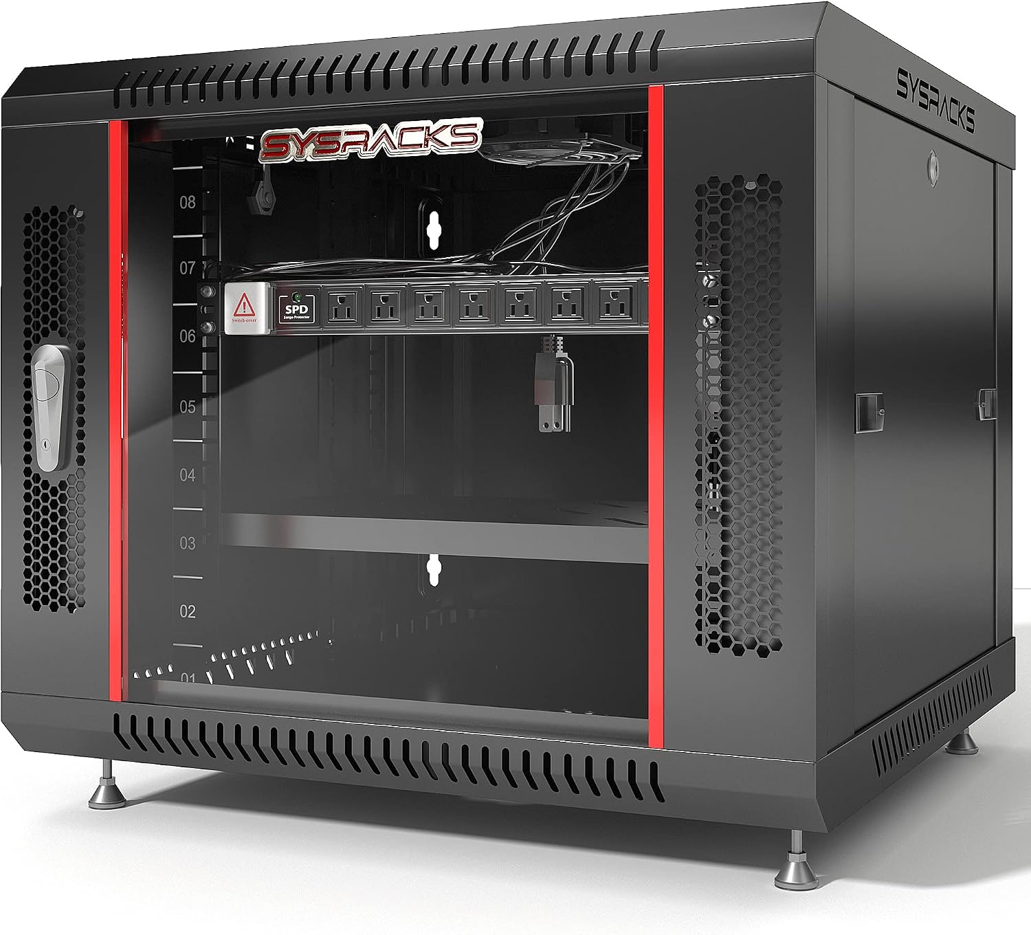9U Wall Mount Server Rack Cabinet – 19' Network Rack Enclosure, 18' Deep Data Rack Cabinet with Fan, PDU & Shelf for IT Equipment, Switches and Patch Panel