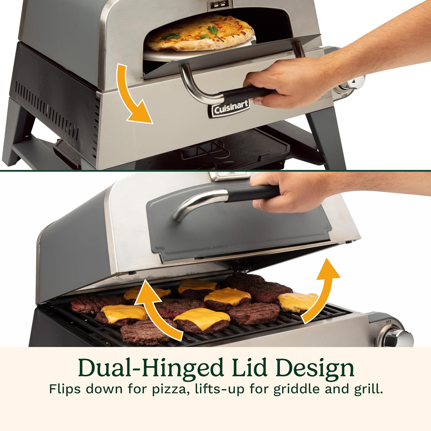Cuisinart Portable 3-in-1 Grill, Griddle, and Pizza Oven, Perfect for BBQs