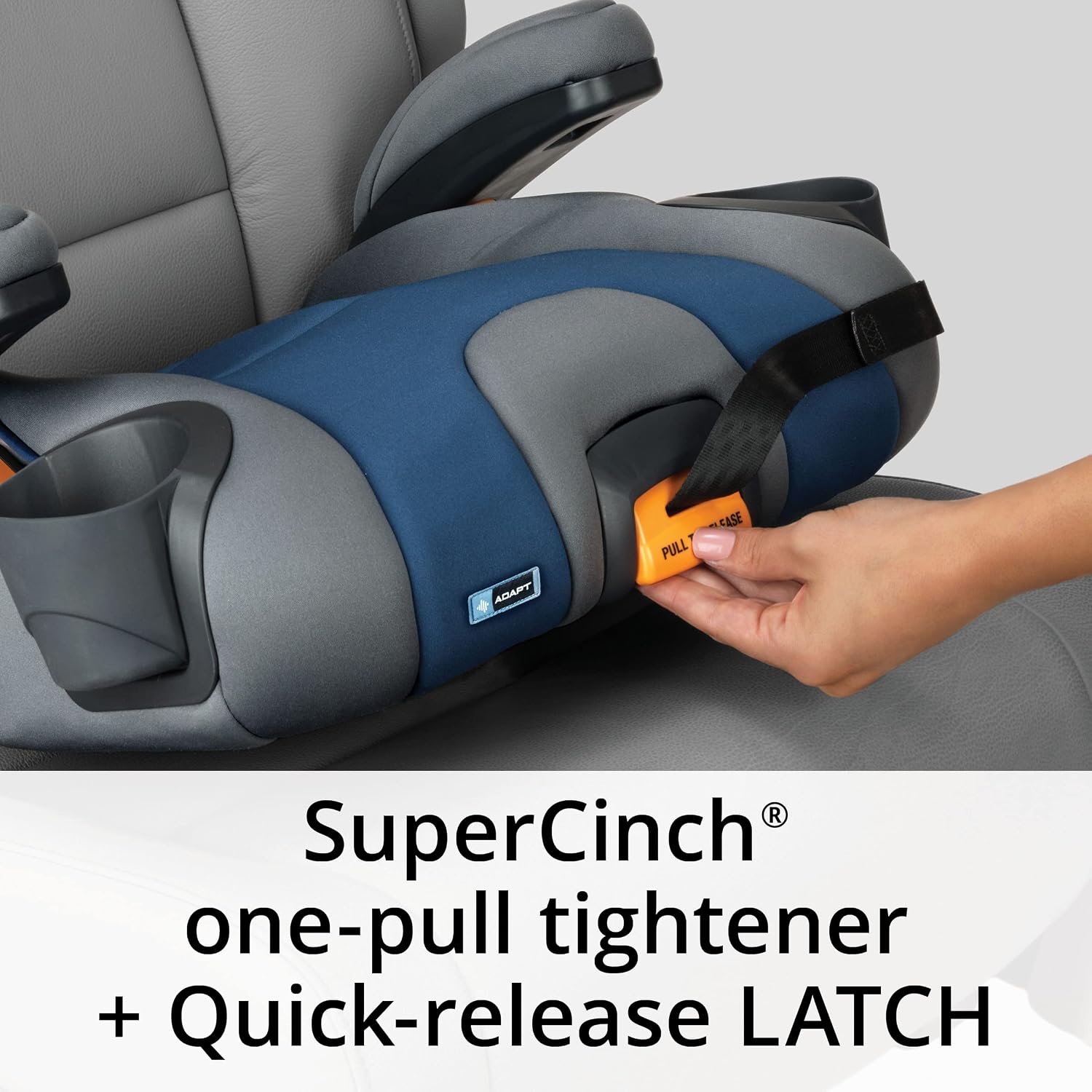 Chicco KidFit Adapt Plus 2-in-1 Belt-Positioning Booster Car Seat, Backless and High Back Booster Seat, for Children Aged 4 Years and up and 40-100 lbs., Vapor/Grey