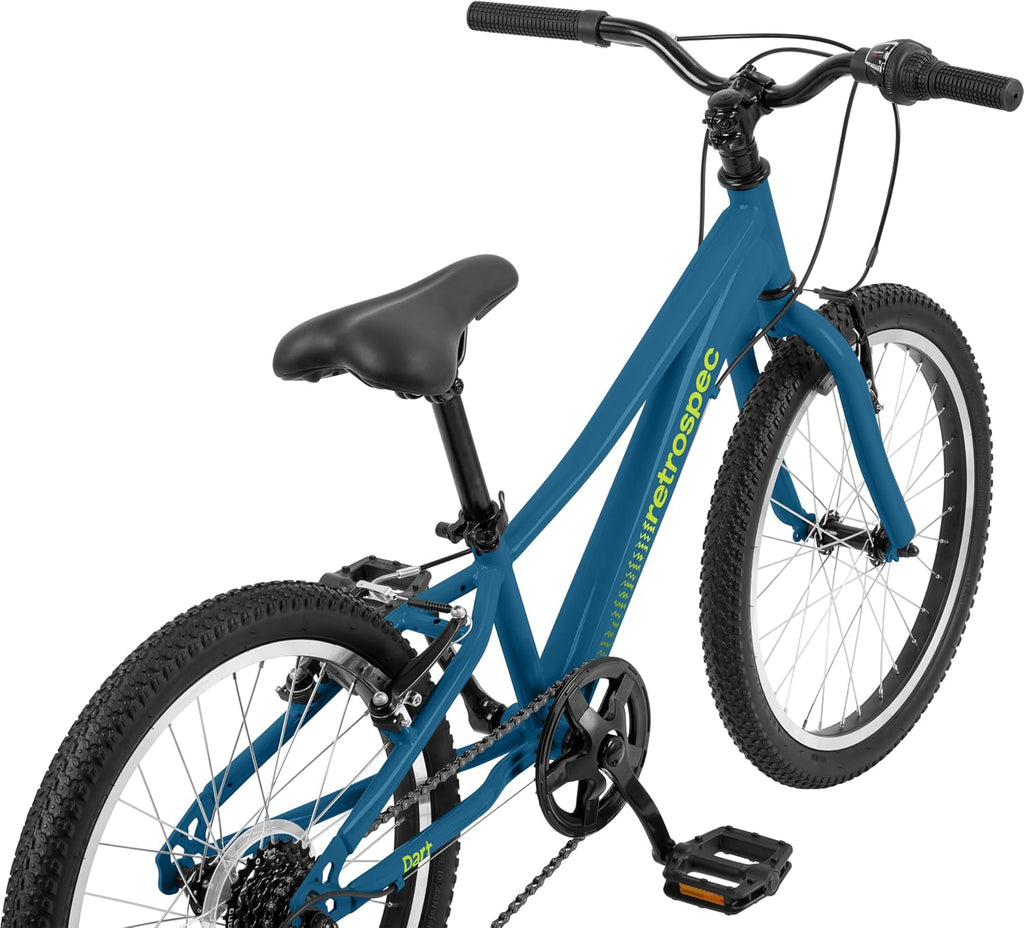 Retrospec Dart Kids Bike - 7-Speed Hybrid Bicycle for Ages 6-11 with 29in All-Season Tires & Shock Absorption - Adjustable Height Youth Bike with V-Brakes & Smooth Gear Shifting