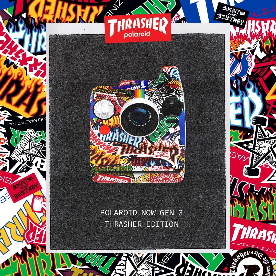 Polaroid Now 3rd Generation I-Type Instant Film Camera - Thrasher Edition - Camera Only No Film (9187)