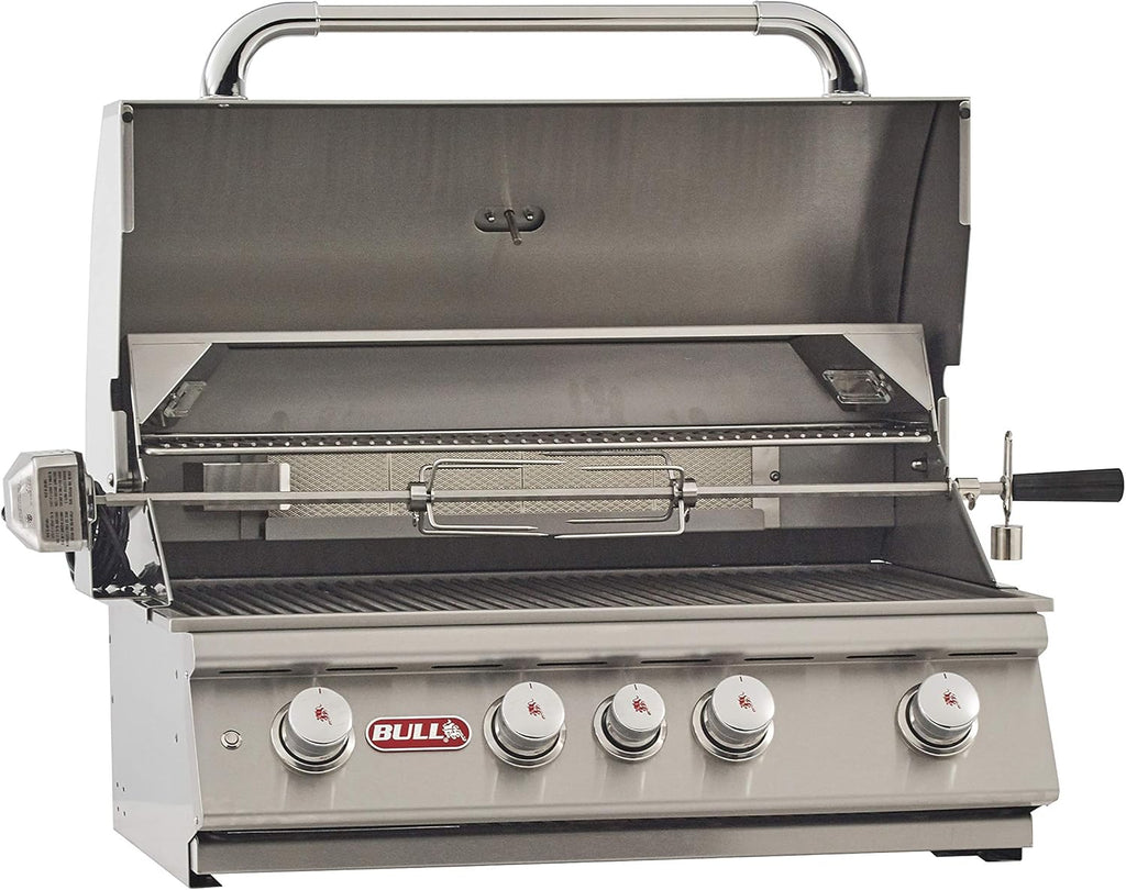 Bull Outdoor Products BBQ 47628 Angus 75,000 BTU Grill Head, LP, 304 Stainless Steel, 4 Burners, 810 sq. Inches, Twin Lights, Rotisserie Kit