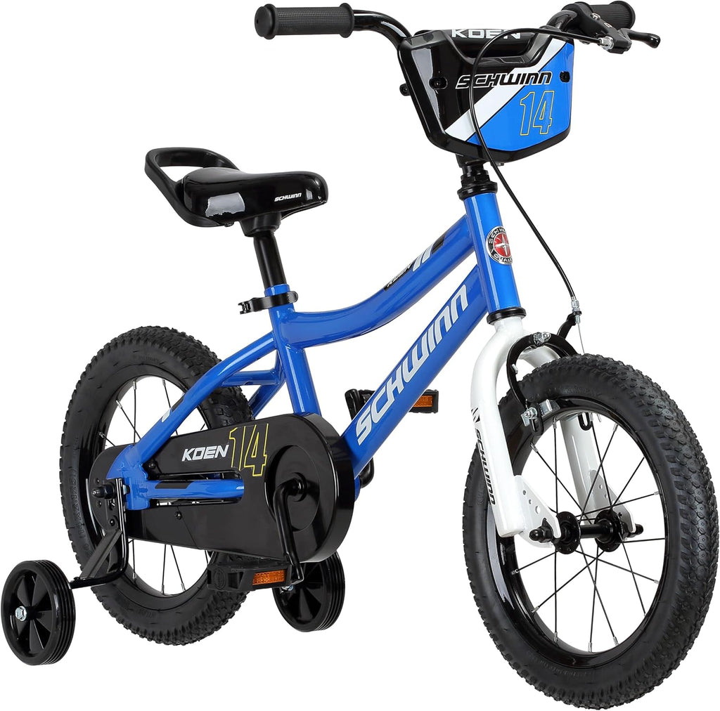Schwinn Koen Bike, 14 Inch Bike for Kids Ages 3-4, SmartStart Ergonomic Design for Kids, Adjustable Seat Grows with your Child, Rear Coaster Brake and Front Caliper Brake, Training Bicycle