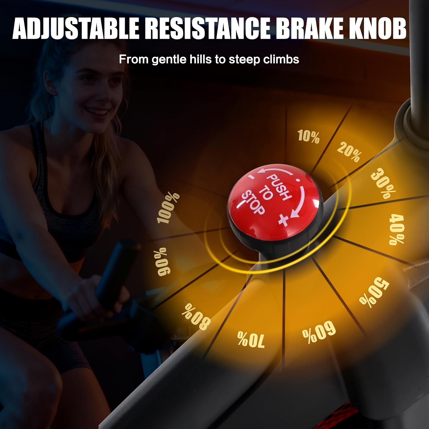 Exercise Bike Stationary Bike Indoor Cycling Bicycle for Home Gym Spinning Bike 300 lbs Weight Capacity Adjustable Seat/Handlebar for Office Workout Cardio
