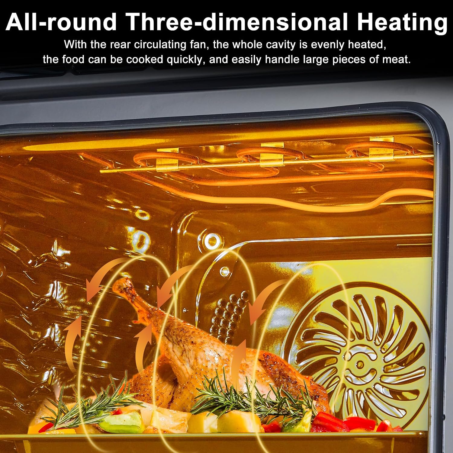GarveeHome Single Wall Oven 24 in, Built-in Electric Ovens with Steam&Grill&Air Frying Mode, 3000W, 240V, 2.5Cu.ft Convection Built-in Oven, Stainless Steel, Colorful Touch Screen