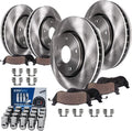Detroit Axle - Brake Kit for 2006-2010 Dodge Ram 1500 2007-2009 Durango 2009 Chrysler Aspen, Front and Rear Disc Brake Rotors Ceramic Brake Pads w/Hardware Wheel Lug Nuts Replacement