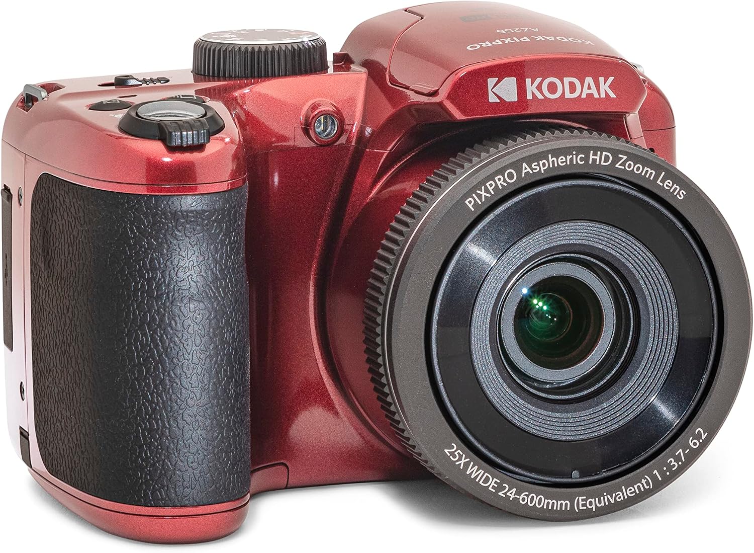 Kodak PIXPRO AZ255-RD 16MP Digital Camera 25X Optical Zoom 24mm Wide Angle Lens Optical Image Stabilization 1080P Full HD Video 3' LCD Vlogging Camera (Red)