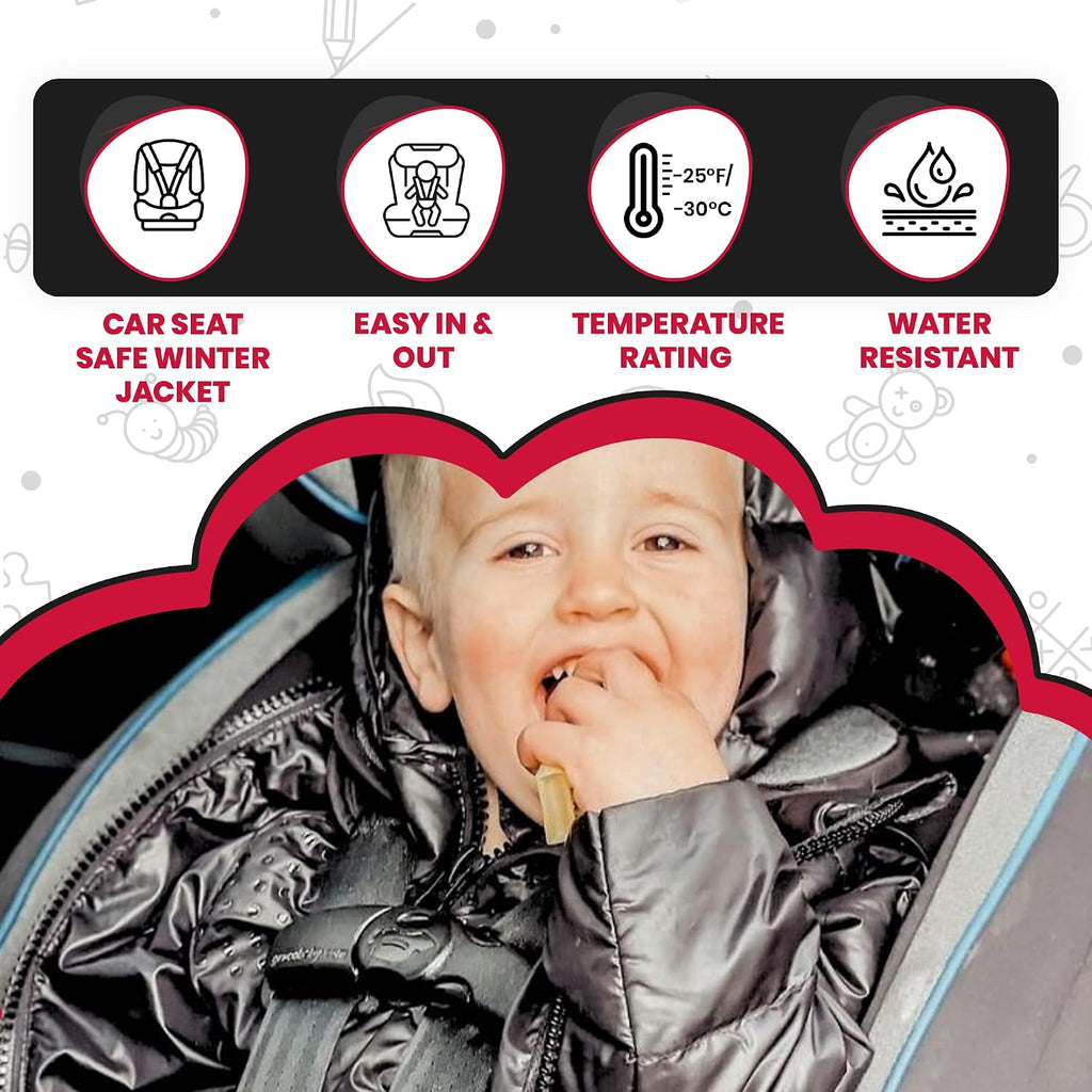 ONE KID The Road Coat Down | Car Seat Safe Winter Jacket | Crash Tested | Unisex | 12 Months-8 Years