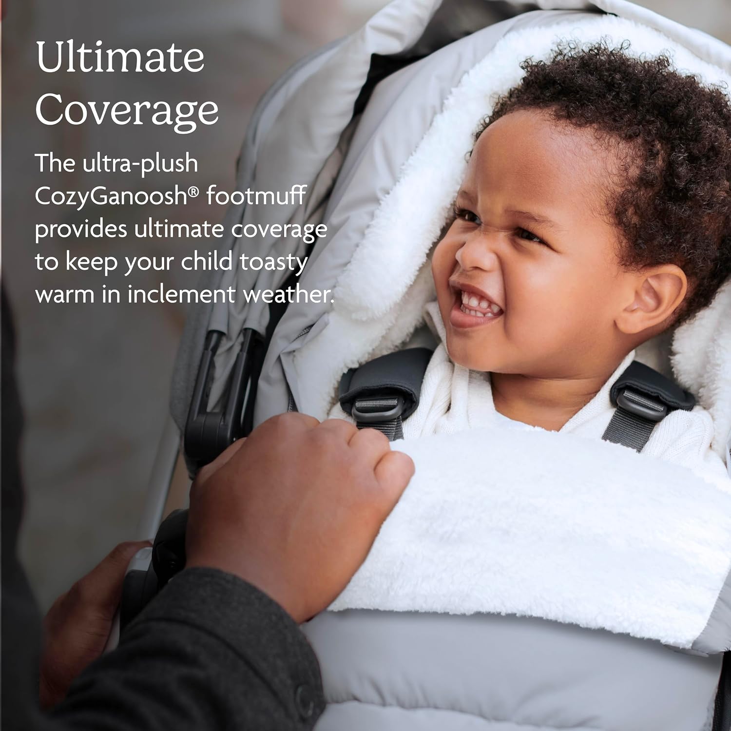 UPPAbaby CozyGanoosh Footmuff - Easily Attaches to UPPAbaby Strollers + RumbleSeat - Ultra-Plush, Weather-Proof - Winter Stroller Cover - Callum (Stone Blue)