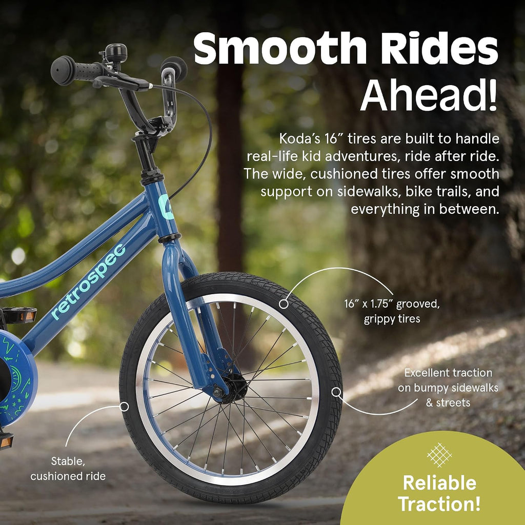 Retrospec Koda Plus Kids Bike for Boys & Girls Ages 4-6 Years - Children's Bicycle, Adjustable Seat & Handlebars