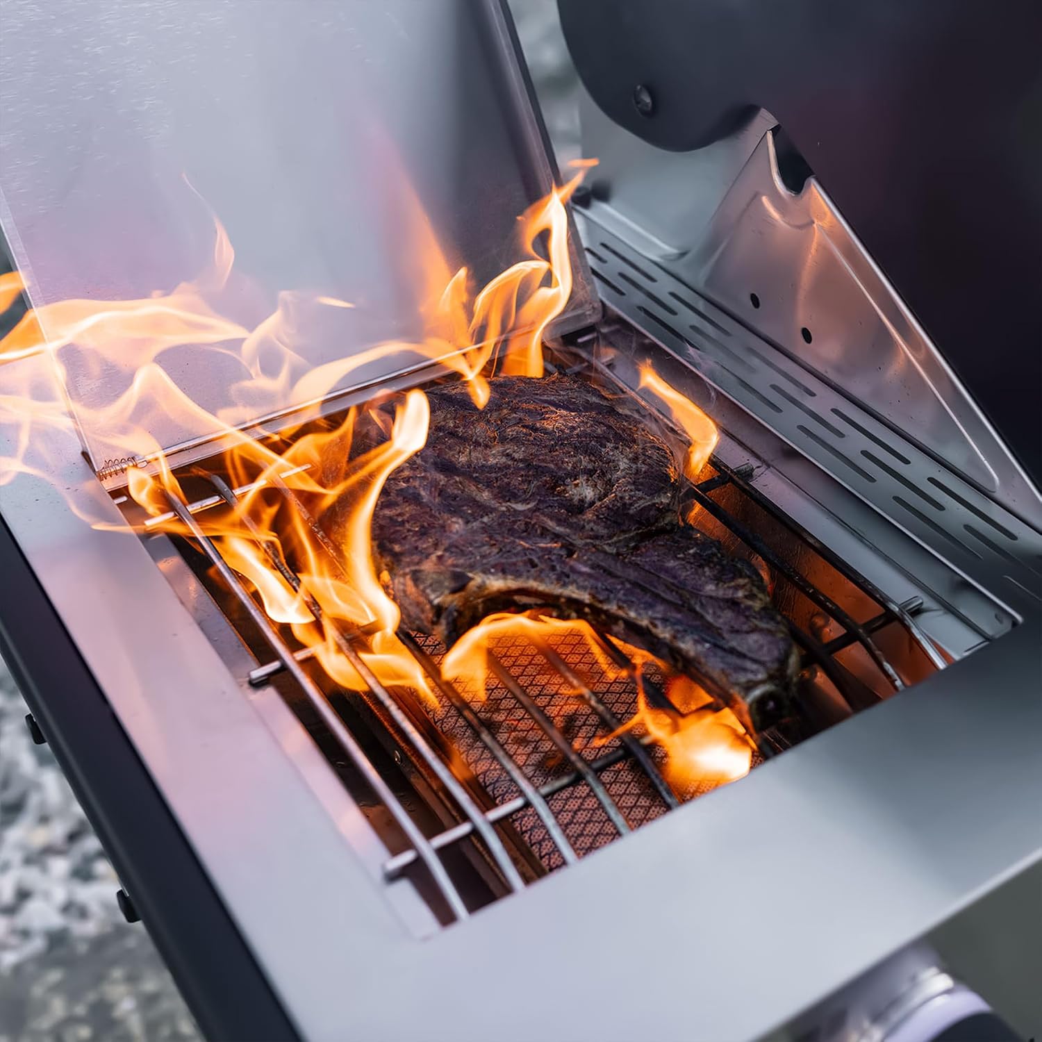 Monument Grills 6+1 Burner Smart Tech Propane Gas Grill, Denali 605Pro Stainless Steel Grill 78,000 BTU Outdoor Patio Yard Barbecue Grill with Side Sear Burner, Smoker Box, Cover and Rotisserie Kit