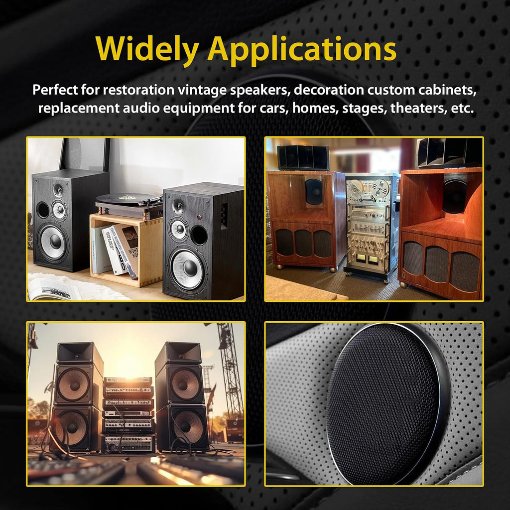 10yard Acoustic Mesh Fabric, Transparent Acoustic Grill Cloth, Breathable for Replacement Speaker Grill Cloth Furniture Upholstery DIY Projects Renovation Speaker Cabinets Black (360' x 54')