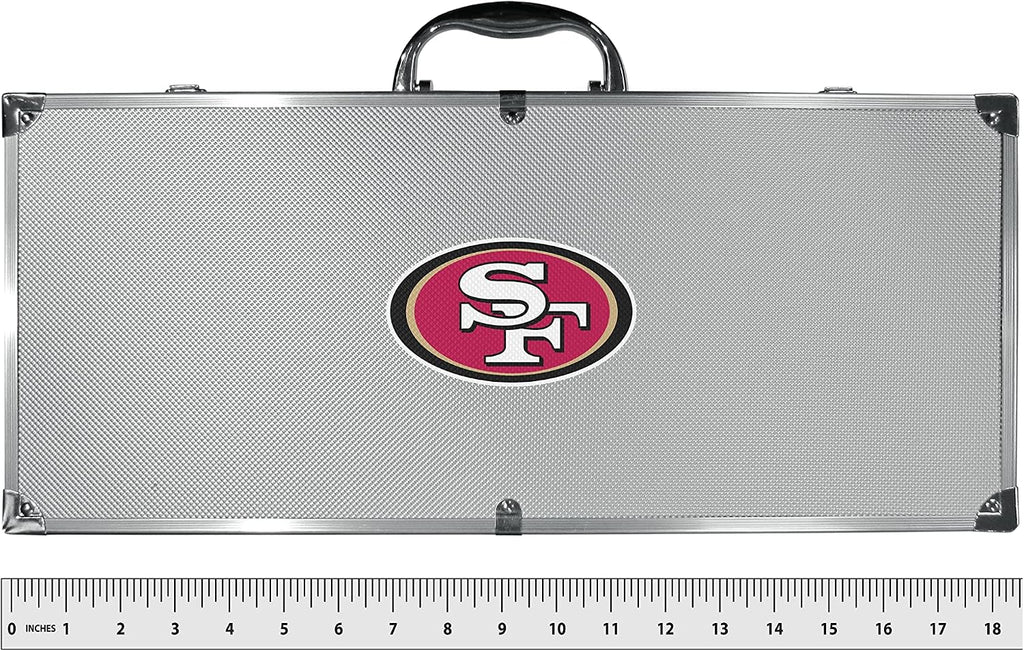 NFL Siskiyou Sports Fan Shop San Francisco 49ers Steel Tailgater BBQ Set w/Case 8 piece Gray