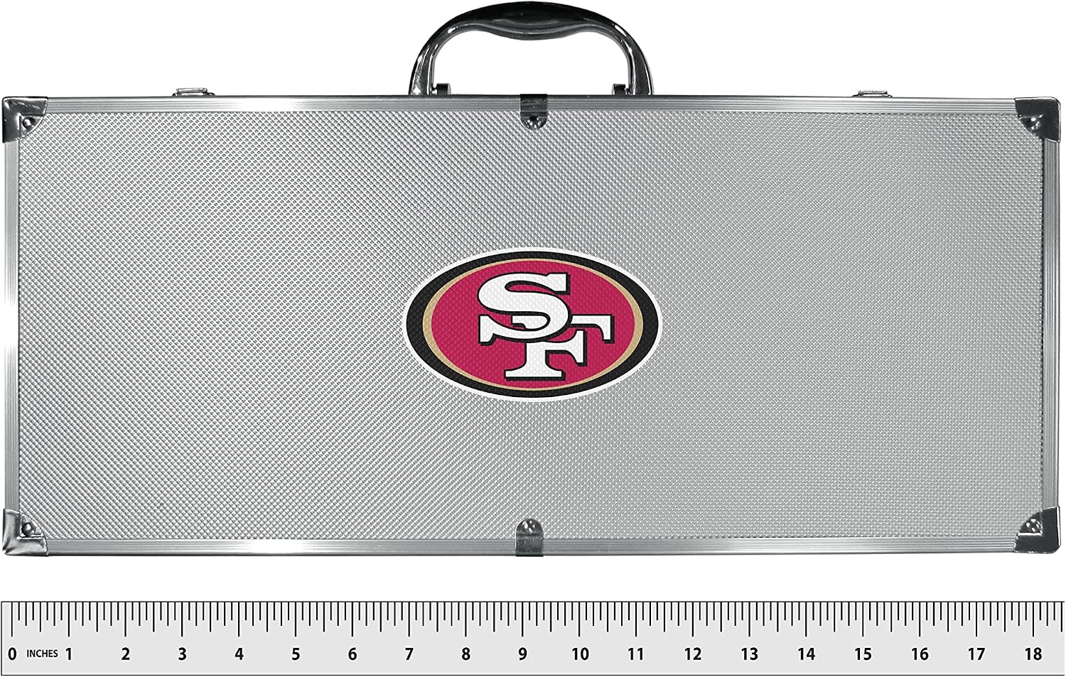 NFL Siskiyou Sports Fan Shop San Francisco 49ers Steel Tailgater BBQ Set w/Case 8 piece Gray
