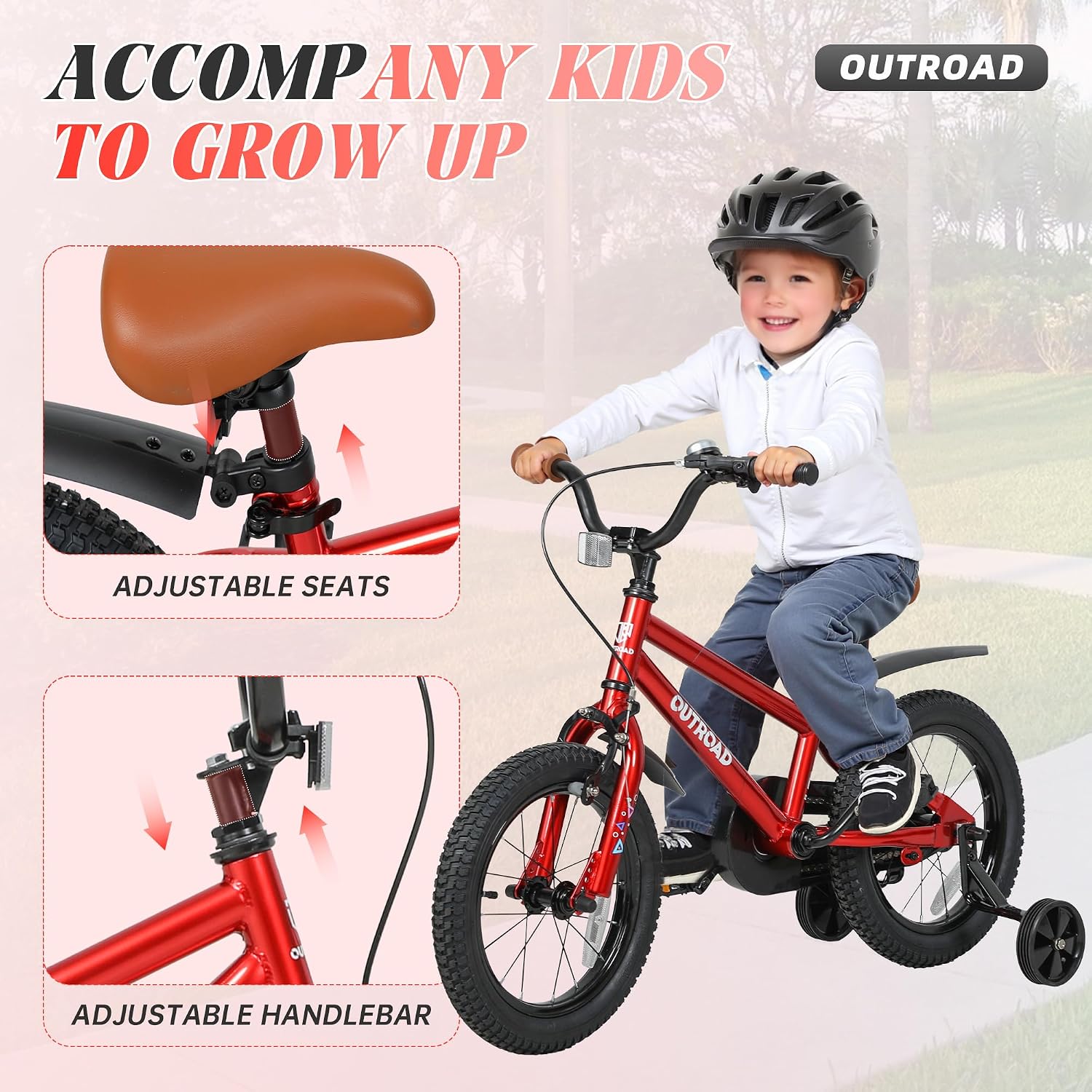 Betterland Folding Kids Bike,14/16/18 Inch Children Bicycle with Training Wheels and Dual Handbrakes Toddler Sport Bicycle for 3-9 Years Old Boys and Girls
