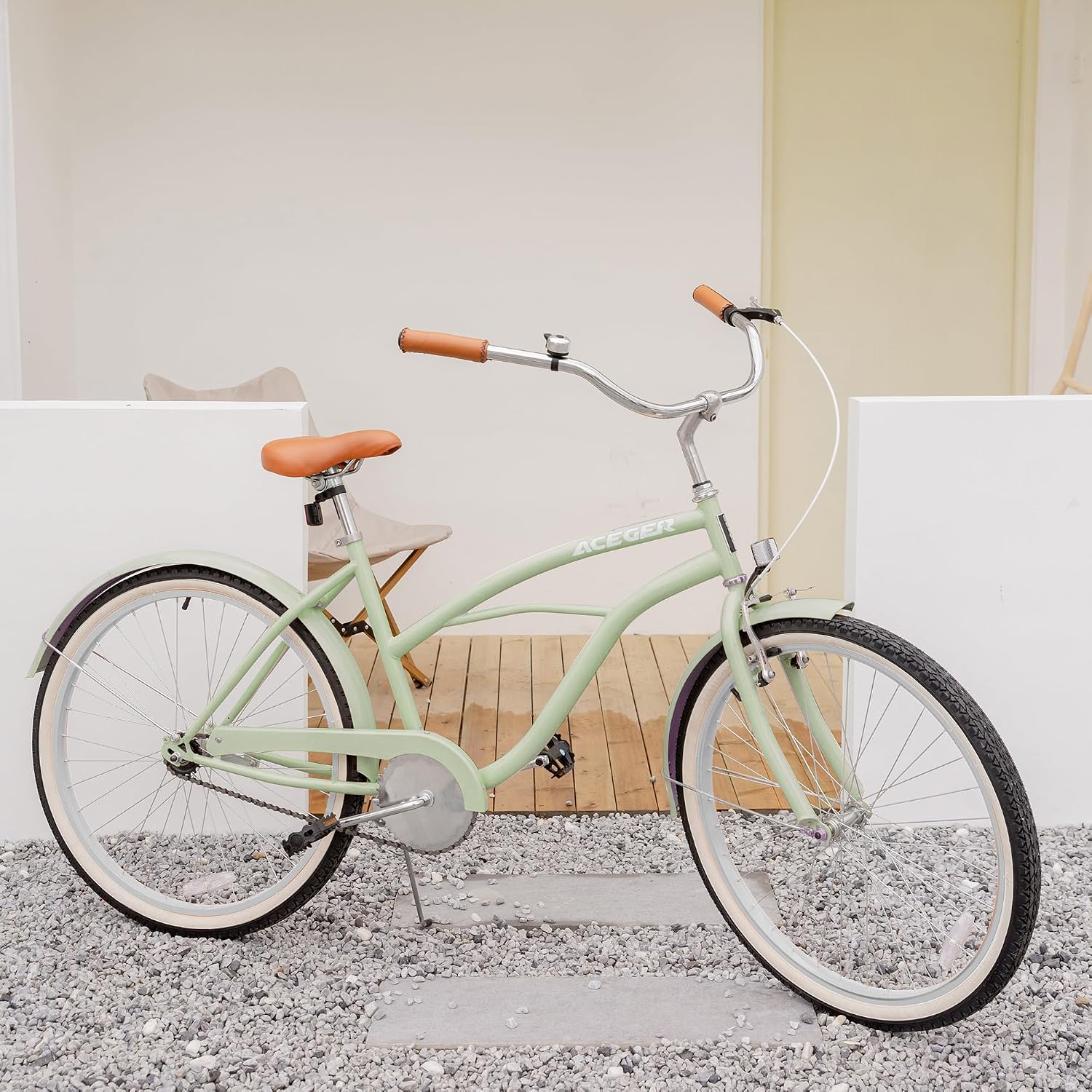 ACEGER Girls Beach Cruiser Bike for Kids 5-13 Years Old, 16' 18' 20' 24' Single Speed Kids Bicycle Included Coaster Brake, Front and Rear Reflectors, 24' 7 Speeds with Dual Brakes