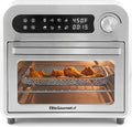 Elite Gourmet EAF1010D Programmable 10L Air Fryer Convection Countertop Oven, 8 Menu Settings, Temperature + Timer Controls, Bake, Toast, Broil, Air Fry, 1500W with Recipes, Steel Exterior