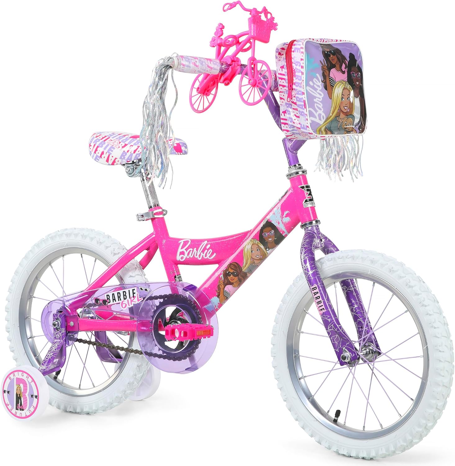 Dynacraft Barbie 12, 16, 18-inch Girls' Bike for Kids Ages 3-9 Years - Fun and Stylish Design, Sturdy and Durable, Perfect for Kids Learning to Ride, Easy to Assemble, Ideal for Young Riders