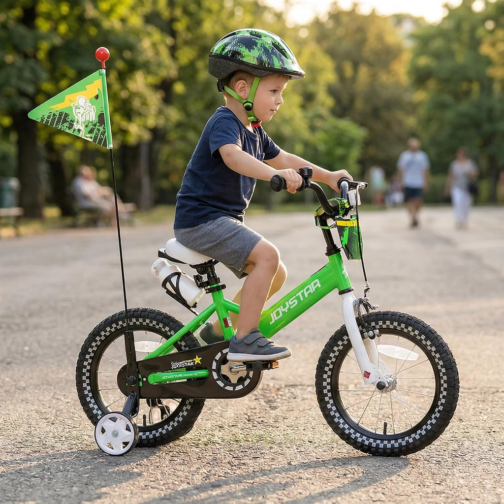JOYSTAR Little Daisy Kids Bike for Girls Boys Ages 2-7 Years, 12 14 16 Inch Girls Bikes with Doll Bike Seat & Streamers, Boys Bike with Flag & Number Plate, Multiple Colors