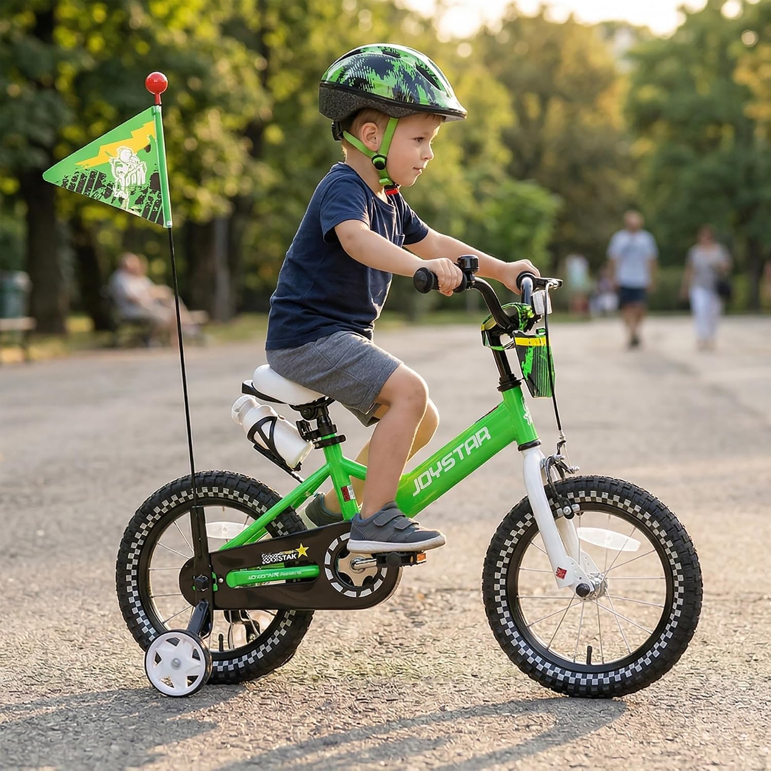 JOYSTAR Little Daisy Kids Bike for Girls Boys Ages 2-7 Years, 12 14 16 Inch Girls Bikes with Doll Bike Seat & Streamers, Boys Bike with Flag & Number Plate, Multiple Colors