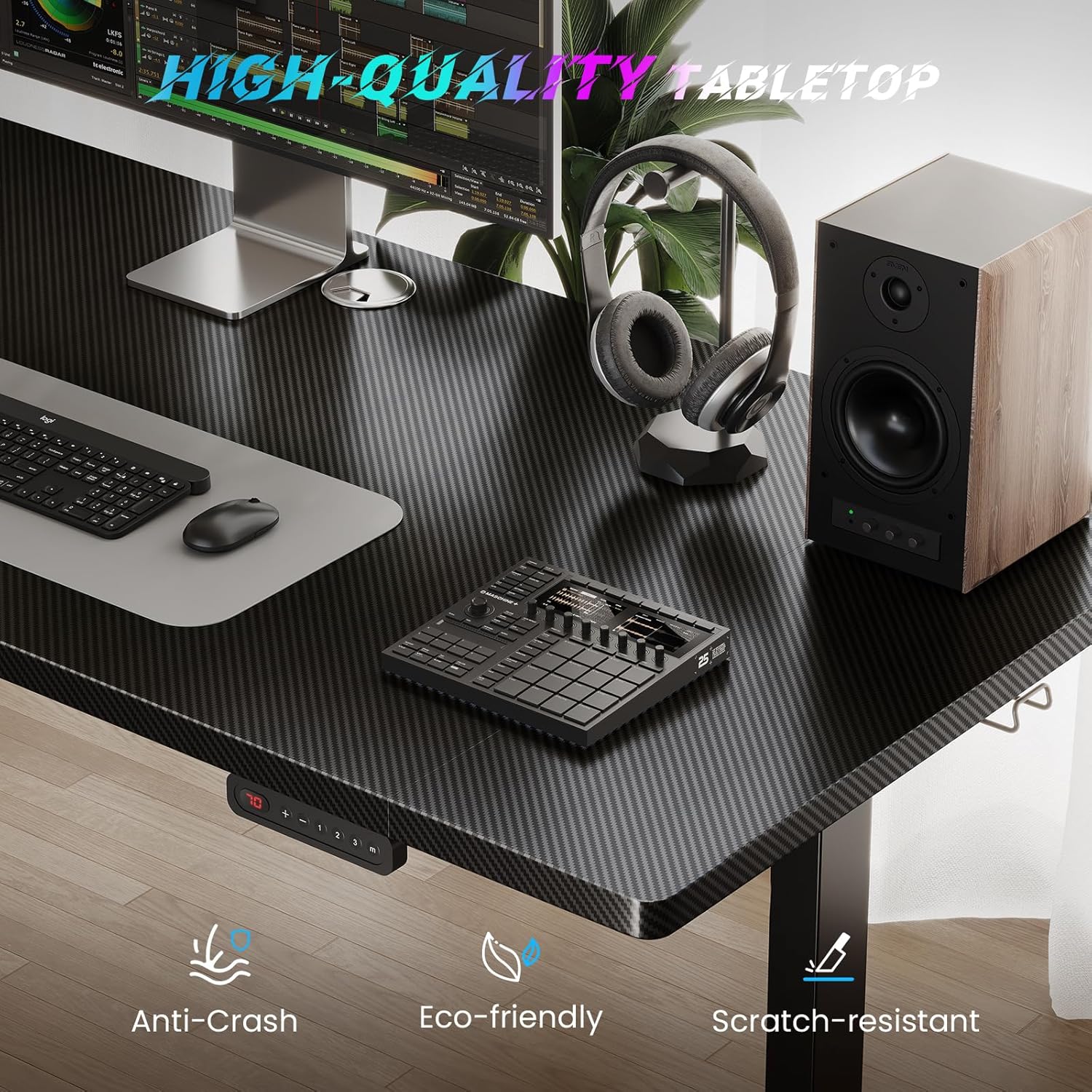 SIAGO Electric Standing Desk Adjustable - 63 x 24 Inch Sit Stand up Desk with Cable Management - 3 Memory Preset Adjustable Height Table
