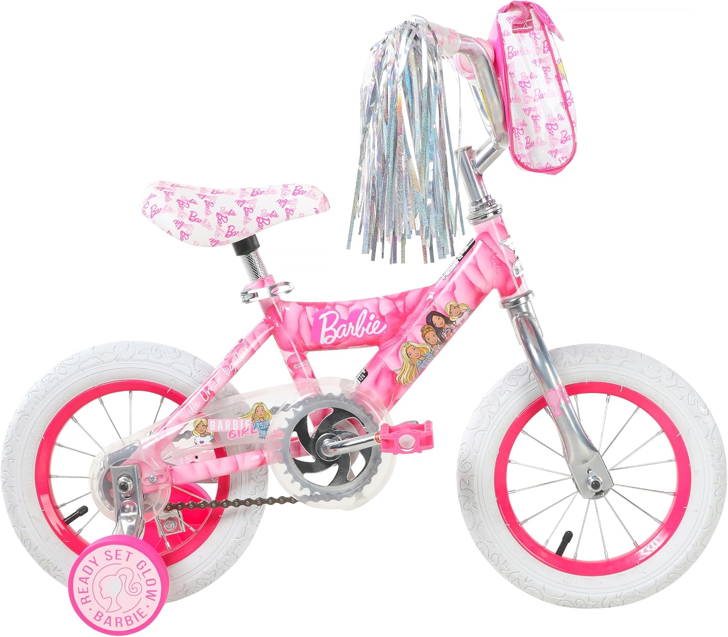 Dynacraft Barbie 12, 16, 18-inch Girls' Bike for Kids Ages 3-9 Years - Fun and Stylish Design, Sturdy and Durable, Perfect for Kids Learning to Ride, Easy to Assemble, Ideal for Young Riders