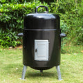 Sophia & William 17' Vertical Charcoal Smoker Grills with Two-Tier Grates, Heavy-Duty Integral Chamber and Tunnel Ventilation System for BBQ, Patio, Outdoor Camping(Black)
