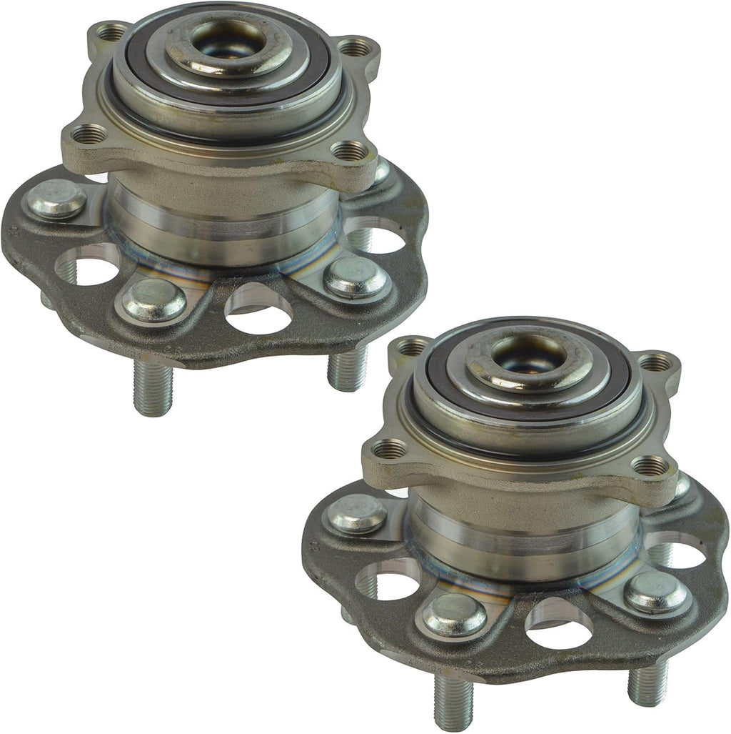 TRQ Rear Left and Right Wheel Bearing and Hub Assembly Set 2 Piece Compatible with 07-11 Honda CR-V 10-11 Accord Crosstour 12-15 FWD Models