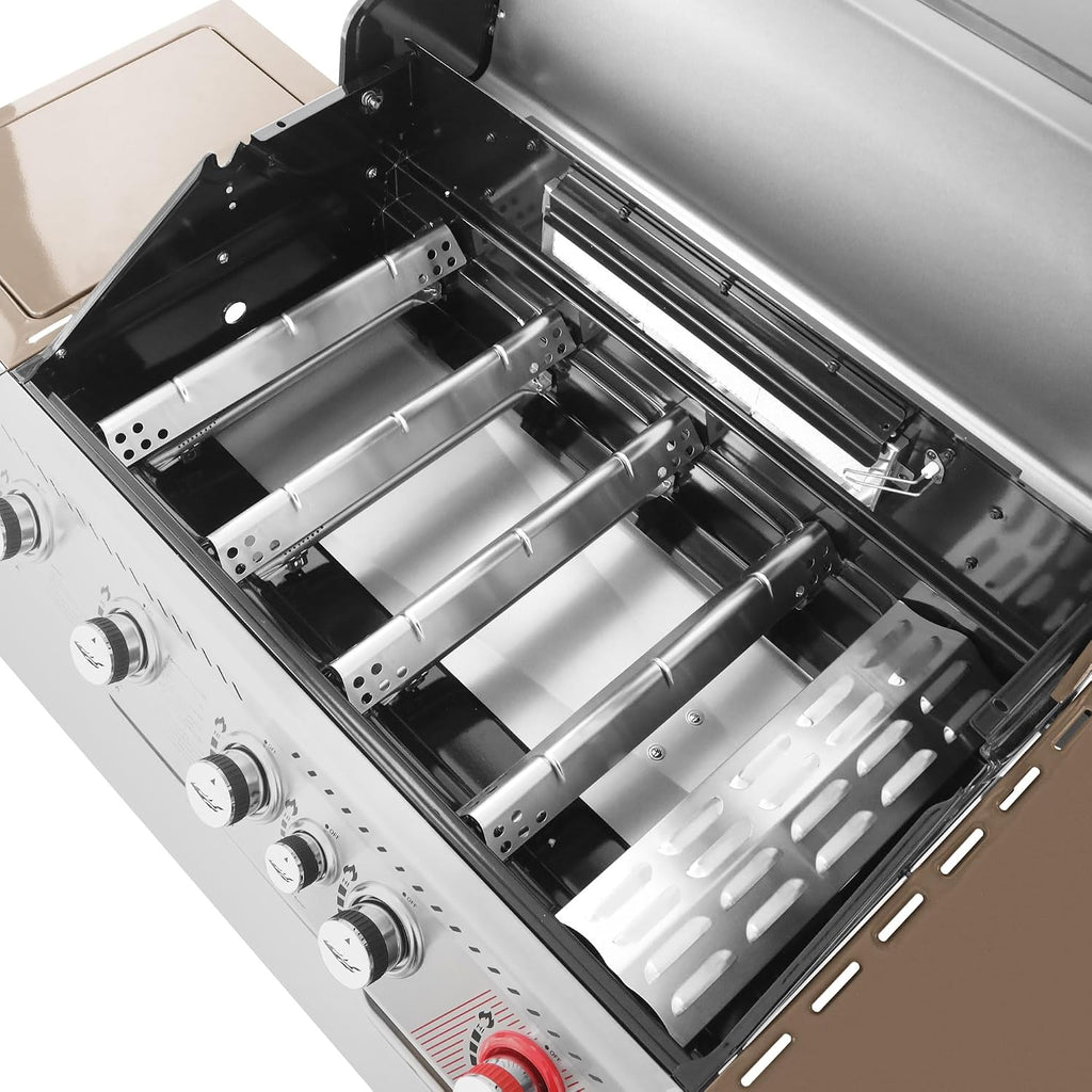Royal Gourmet GA5403C 5-Burner Propane Gas Grill with Side Burner & Warming Rack, Outdoor BBQ Grill with 74,000 BTUs Output & 738 Sq. in. Cooking Area for Outdoor Barbecue, Coffee