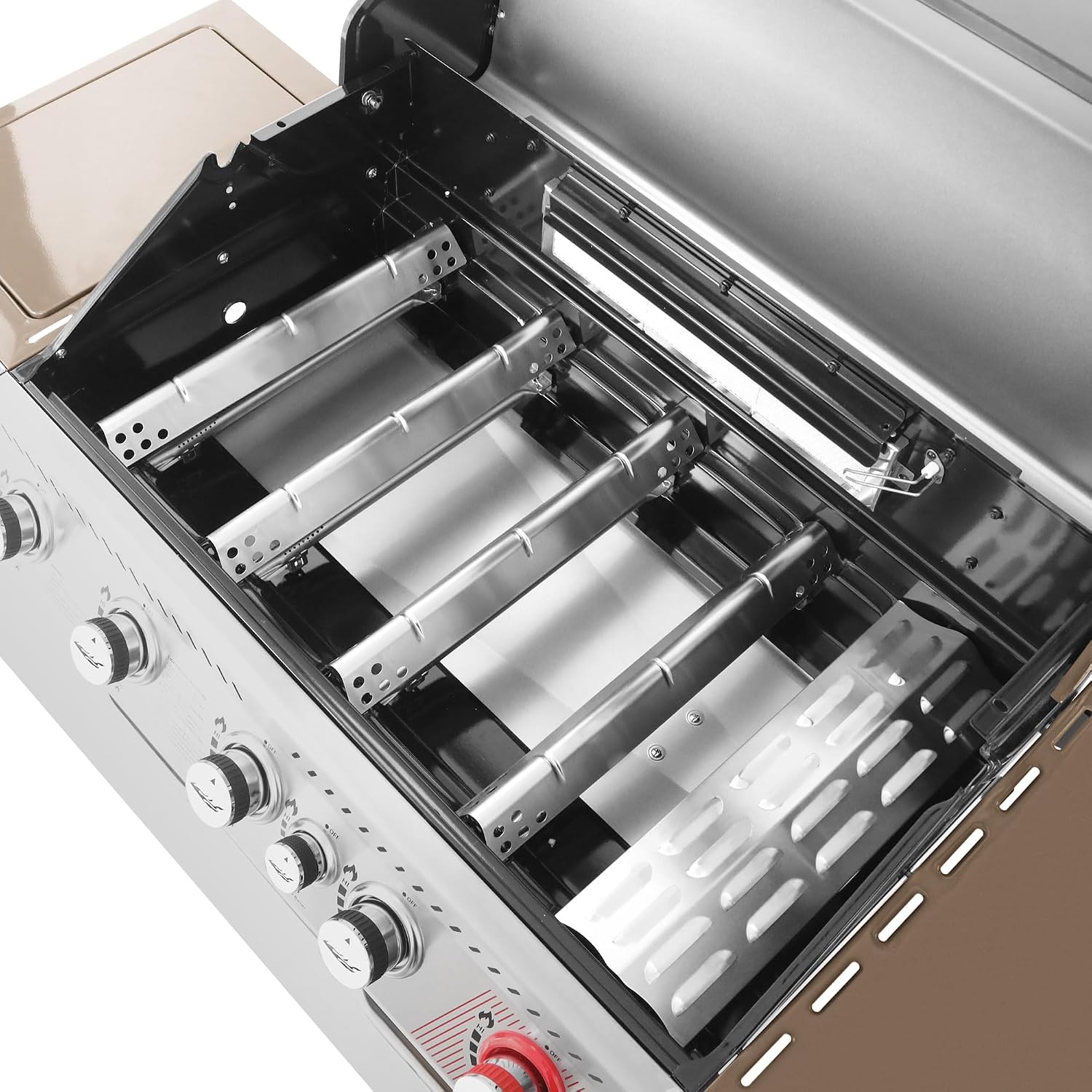 Royal Gourmet GA5403C 5-Burner Propane Gas Grill with Side Burner & Warming Rack, Outdoor BBQ Grill with 74,000 BTUs Output & 738 Sq. in. Cooking Area for Outdoor Barbecue, Coffee