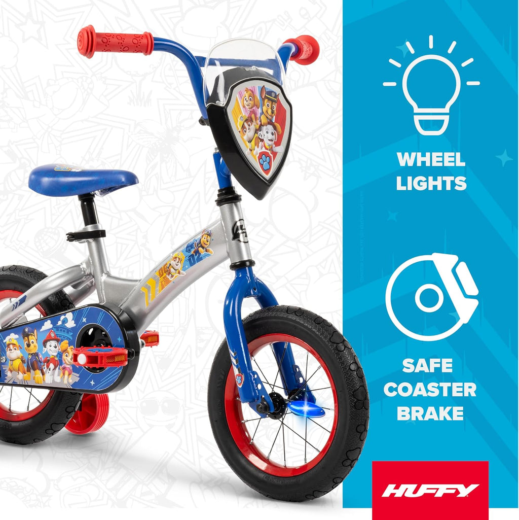 Huffy Paw Patrol Kids' Bikes, Sizes 12/16 Inch, Beginner Rider, Multiple Designs and Color Options Available, Removable Training Wheels Included, Fun Paw Patrol Graphics